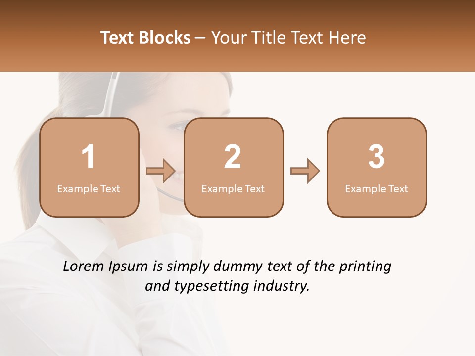 A Woman Wearing A Headset With A Name Tag PowerPoint Template