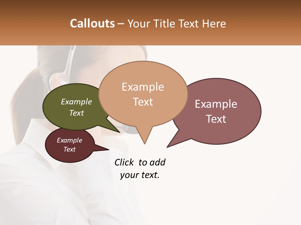 A Woman Wearing A Headset With A Name Tag PowerPoint Template