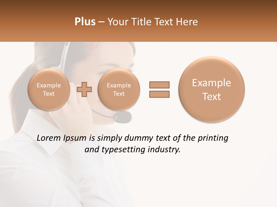 A Woman Wearing A Headset With A Name Tag PowerPoint Template