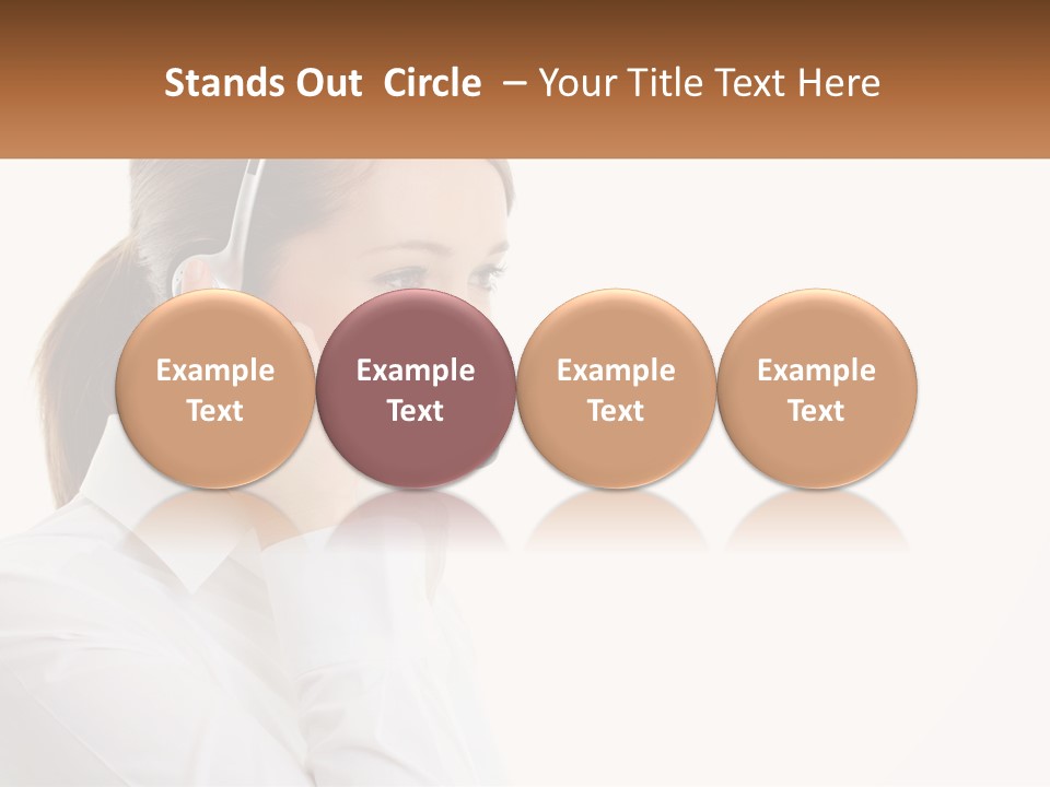 A Woman Wearing A Headset With A Name Tag PowerPoint Template