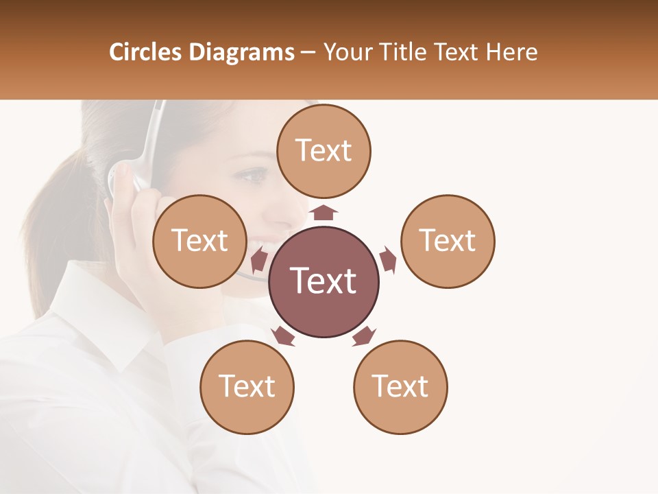 A Woman Wearing A Headset With A Name Tag PowerPoint Template