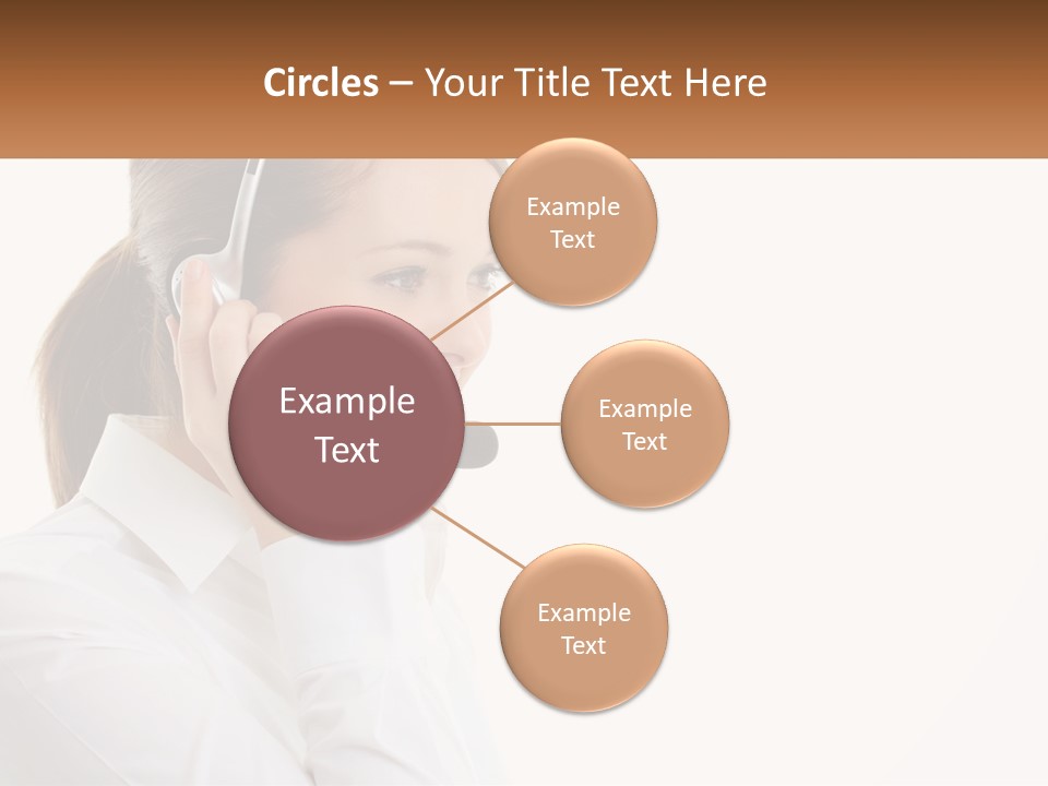 A Woman Wearing A Headset With A Name Tag PowerPoint Template