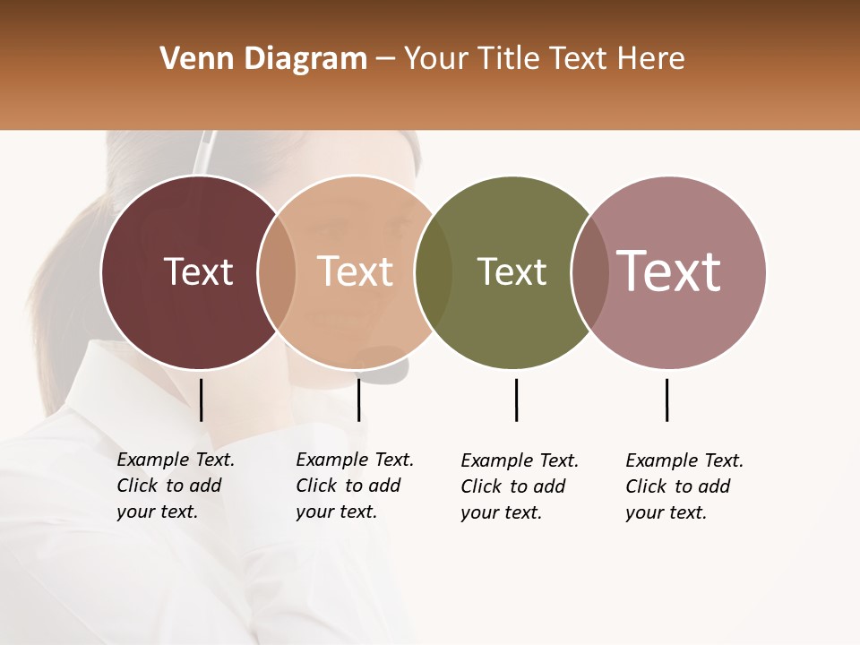 A Woman Wearing A Headset With A Name Tag PowerPoint Template