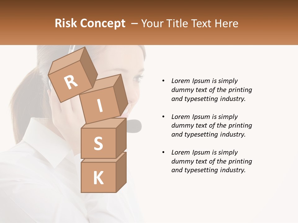 A Woman Wearing A Headset With A Name Tag PowerPoint Template