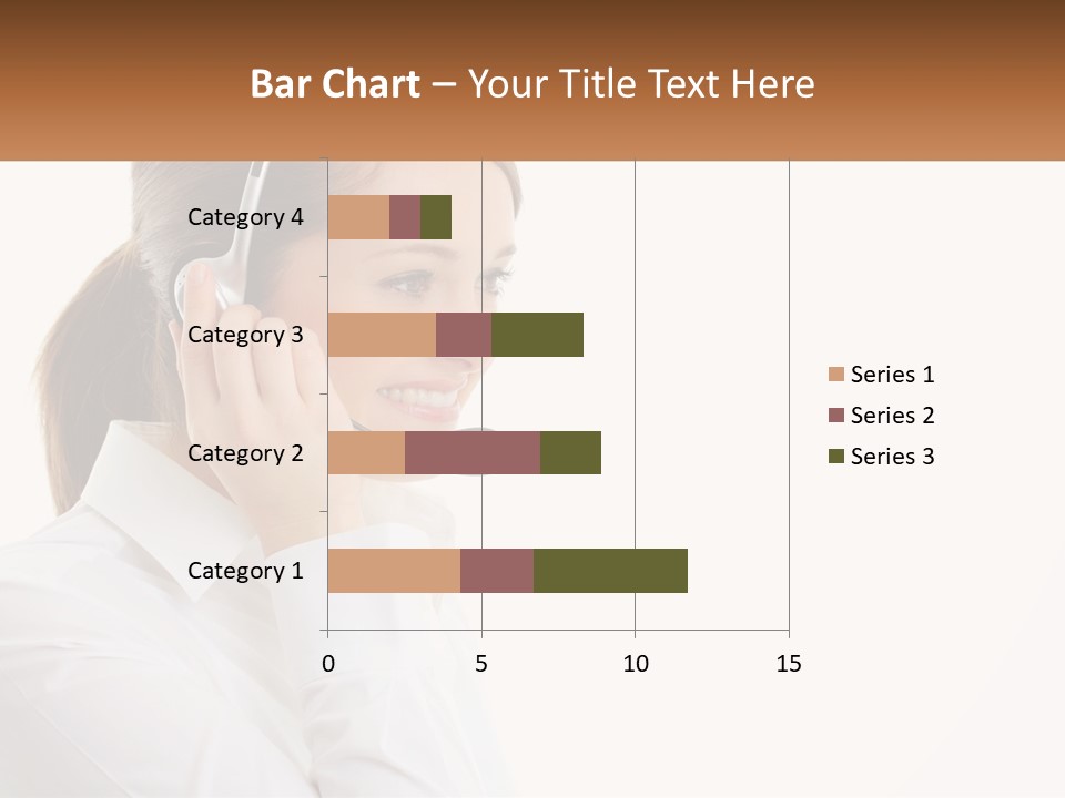 A Woman Wearing A Headset With A Name Tag PowerPoint Template