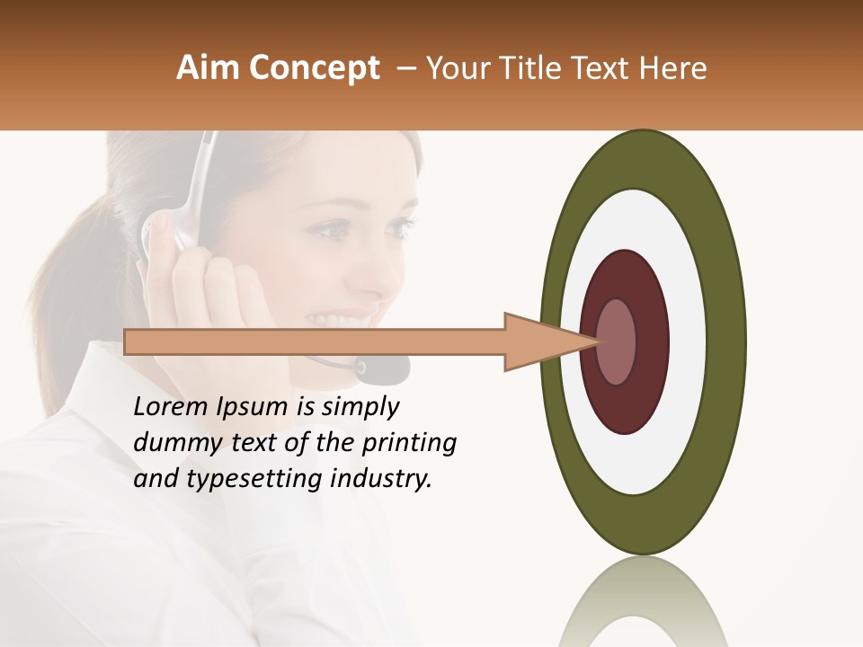 A Woman Wearing A Headset With A Name Tag PowerPoint Template