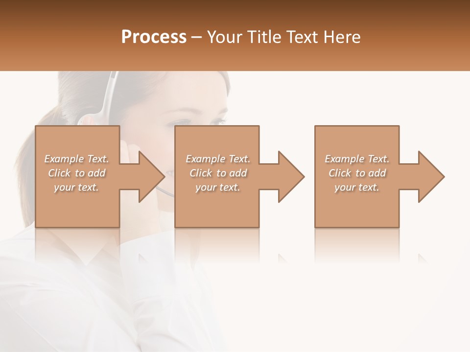 A Woman Wearing A Headset With A Name Tag PowerPoint Template