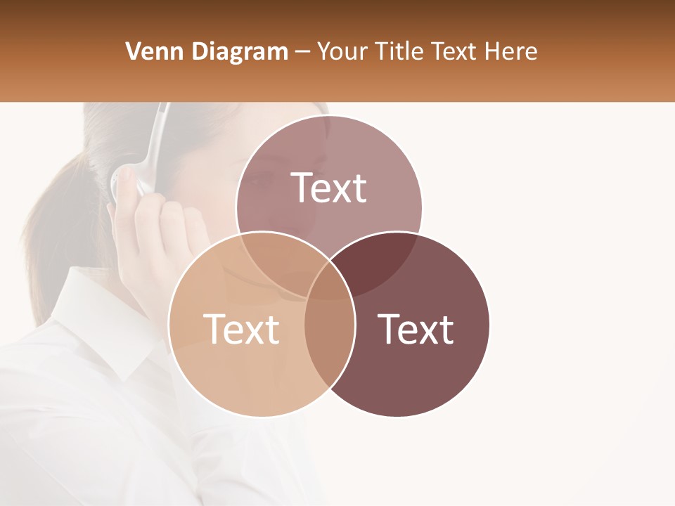 A Woman Wearing A Headset With A Name Tag PowerPoint Template