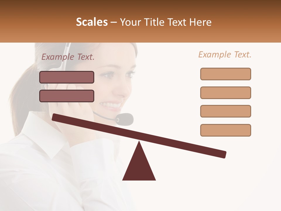 A Woman Wearing A Headset With A Name Tag PowerPoint Template