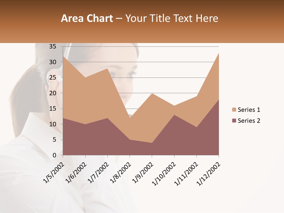 A Woman Wearing A Headset With A Name Tag PowerPoint Template