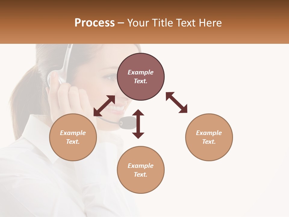 A Woman Wearing A Headset With A Name Tag PowerPoint Template