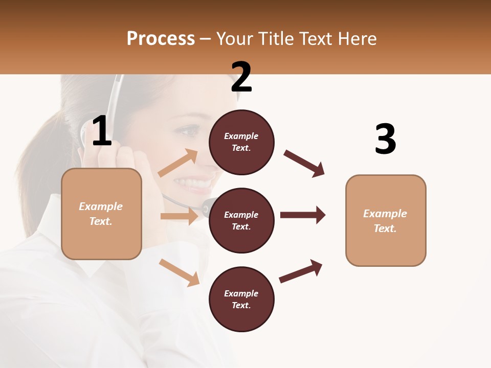 A Woman Wearing A Headset With A Name Tag PowerPoint Template