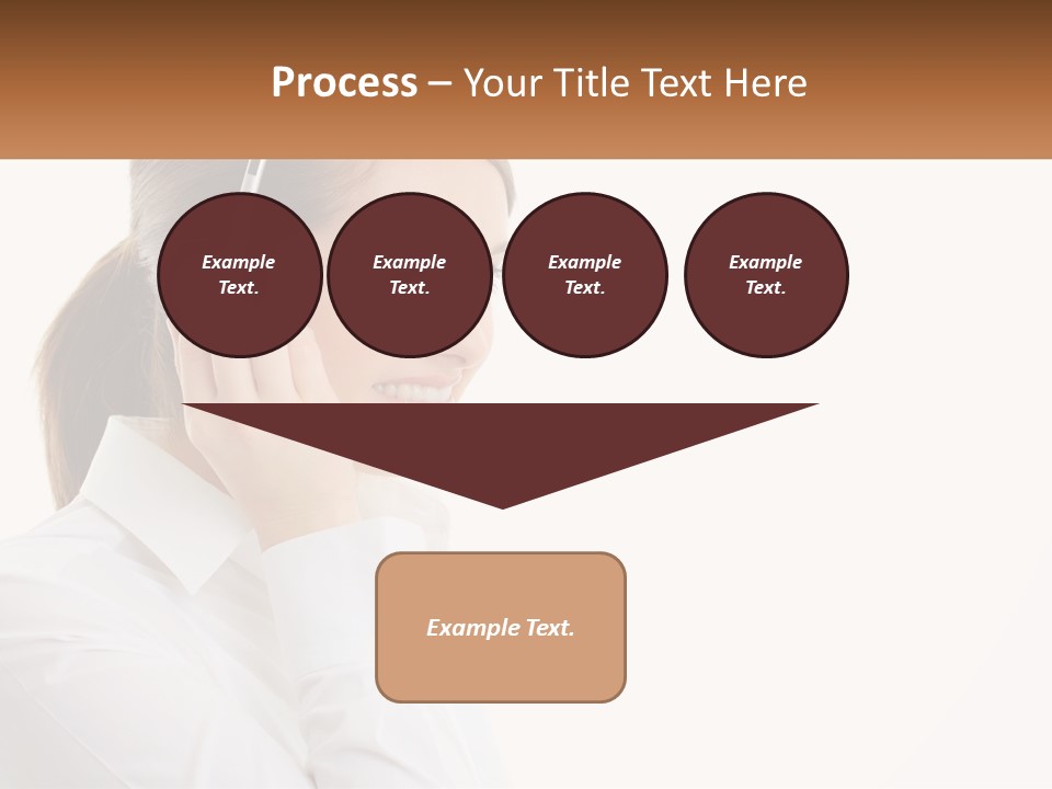 A Woman Wearing A Headset With A Name Tag PowerPoint Template