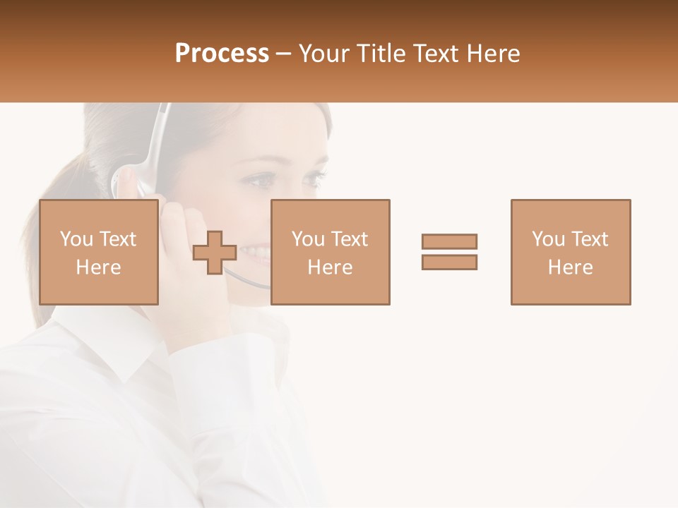 A Woman Wearing A Headset With A Name Tag PowerPoint Template