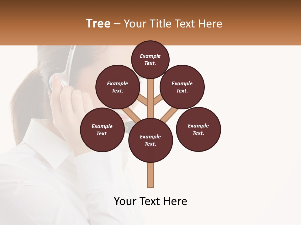 A Woman Wearing A Headset With A Name Tag PowerPoint Template