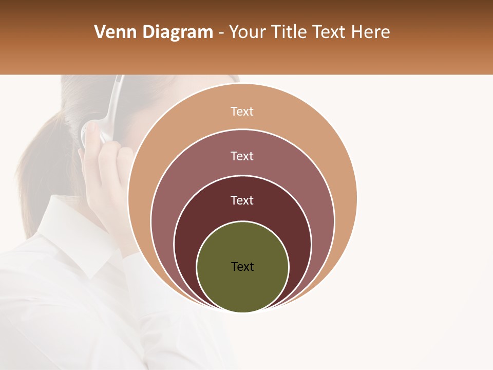 A Woman Wearing A Headset With A Name Tag PowerPoint Template