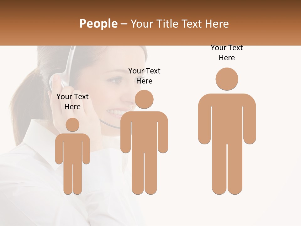 A Woman Wearing A Headset With A Name Tag PowerPoint Template