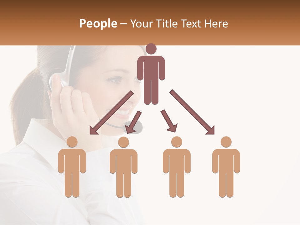 A Woman Wearing A Headset With A Name Tag PowerPoint Template