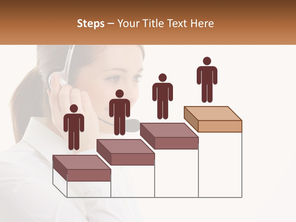 A Woman Wearing A Headset With A Name Tag PowerPoint Template