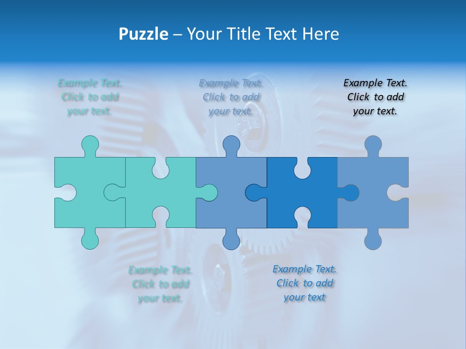 A Blue Gears Powerpoint Presentation Is Shown PowerPoint Template