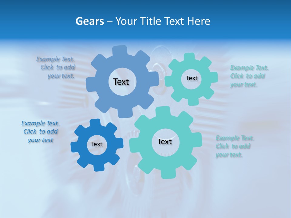 A Blue Gears Powerpoint Presentation Is Shown PowerPoint Template