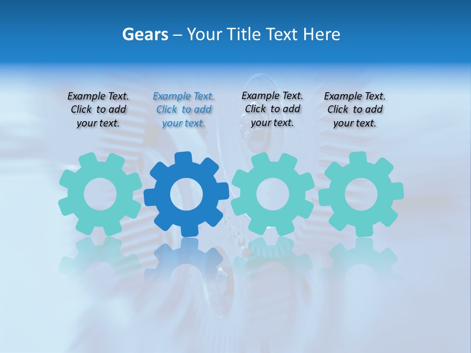 A Blue Gears Powerpoint Presentation Is Shown PowerPoint Template