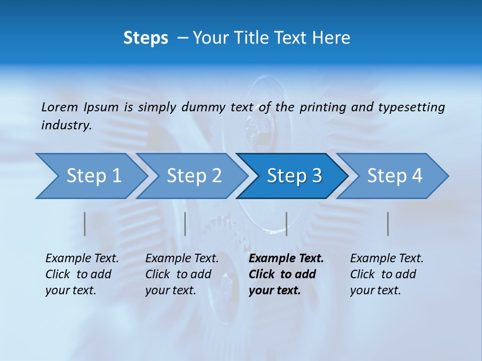 A Blue Gears Powerpoint Presentation Is Shown PowerPoint Template
