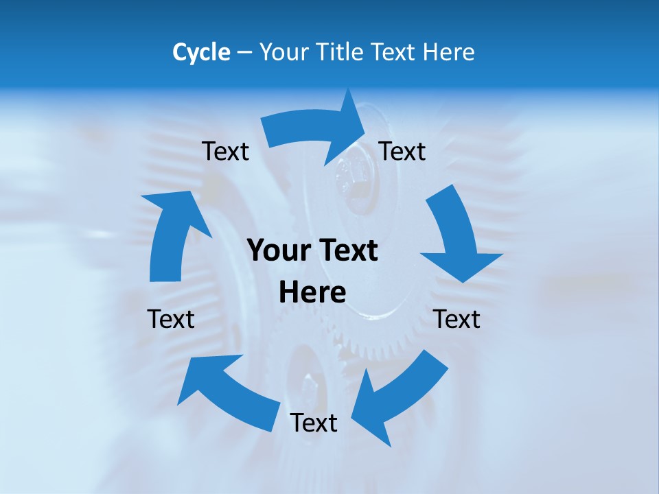 A Blue Gears Powerpoint Presentation Is Shown PowerPoint Template
