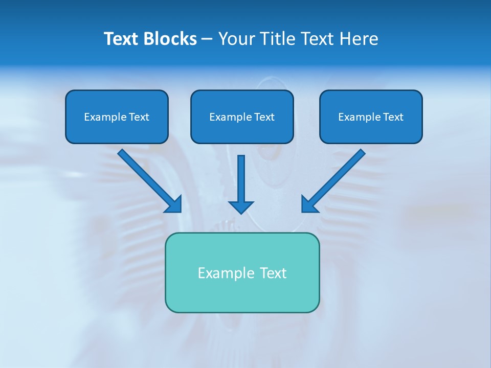 A Blue Gears Powerpoint Presentation Is Shown PowerPoint Template
