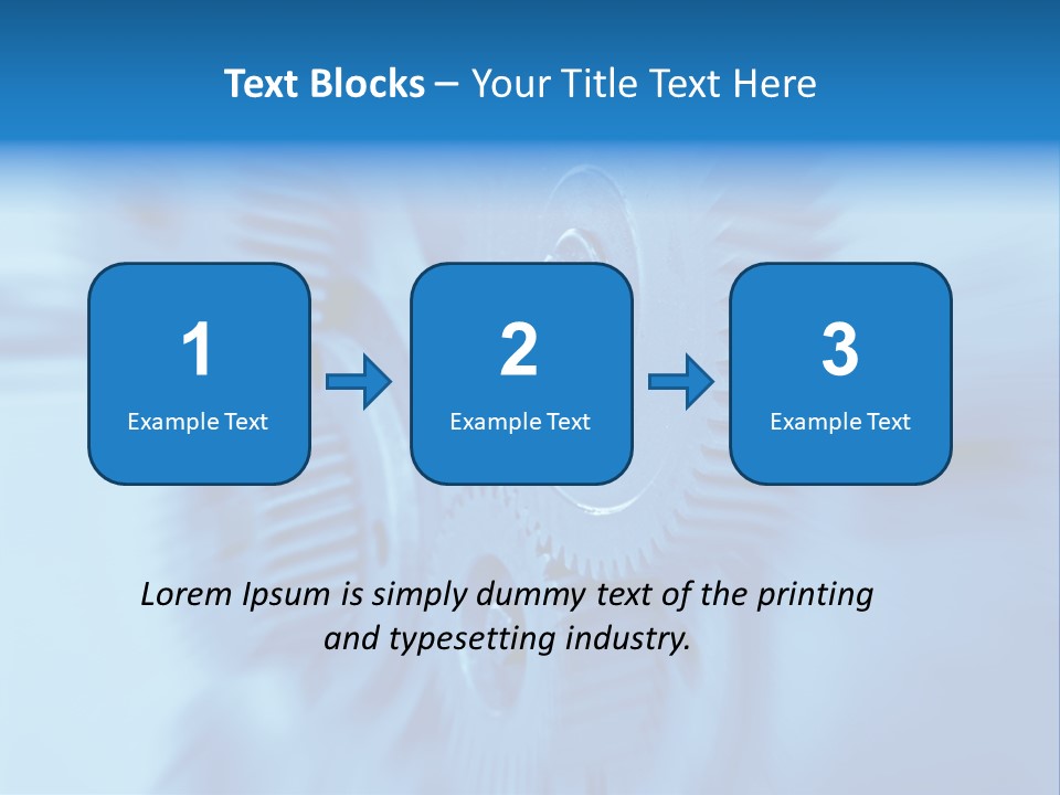 A Blue Gears Powerpoint Presentation Is Shown PowerPoint Template