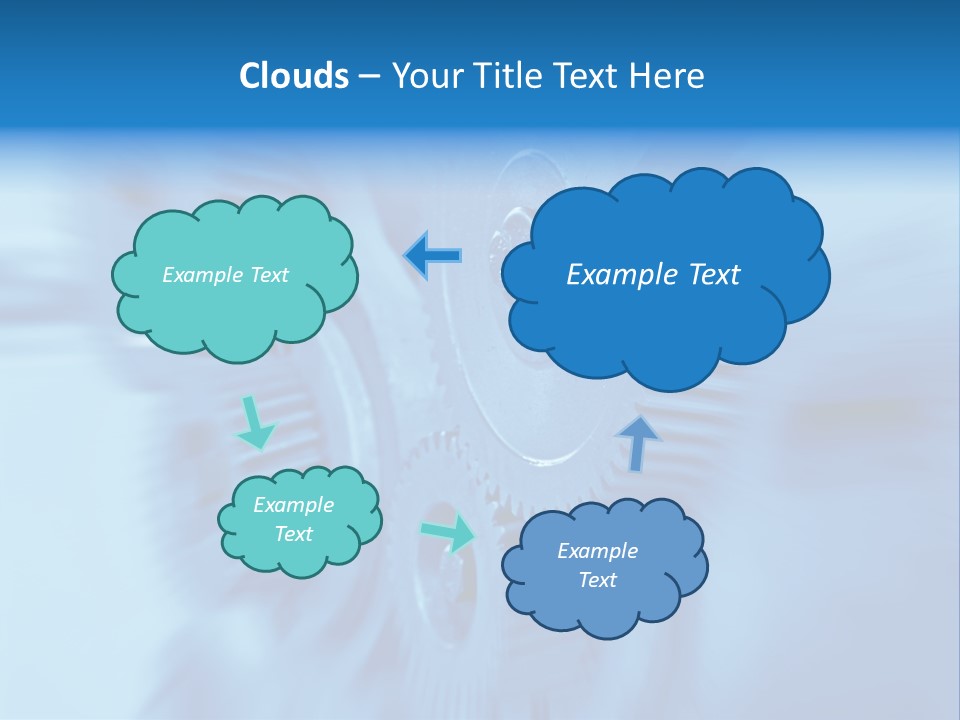 A Blue Gears Powerpoint Presentation Is Shown PowerPoint Template