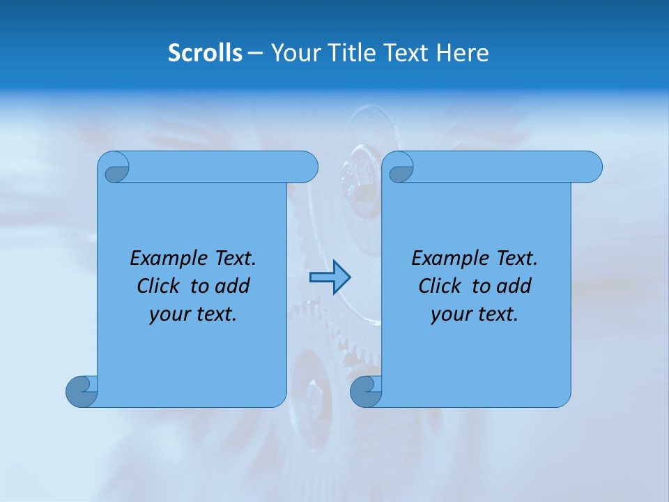 A Blue Gears Powerpoint Presentation Is Shown PowerPoint Template