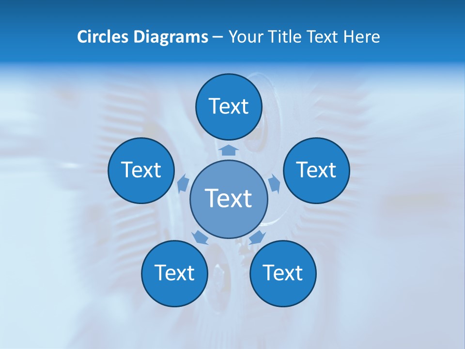A Blue Gears Powerpoint Presentation Is Shown PowerPoint Template