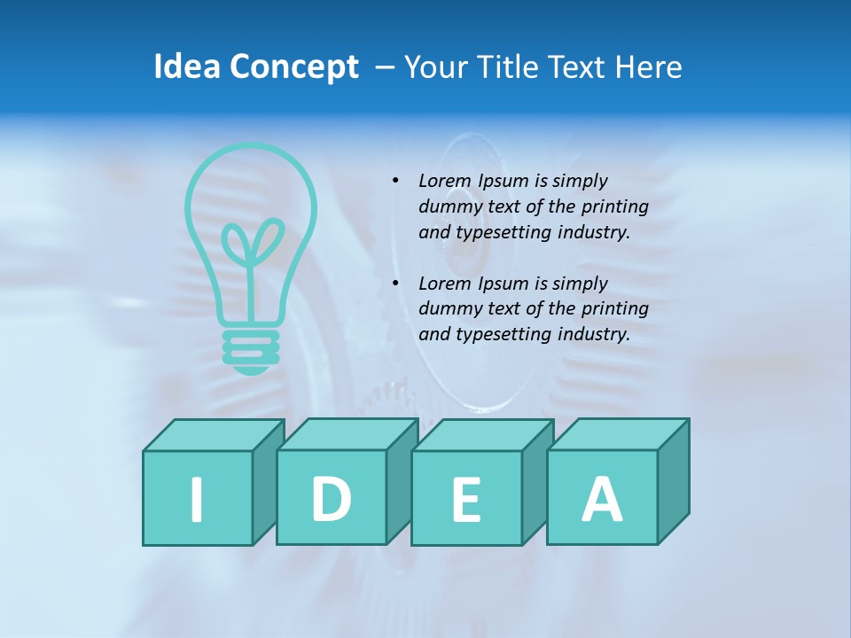 A Blue Gears Powerpoint Presentation Is Shown PowerPoint Template