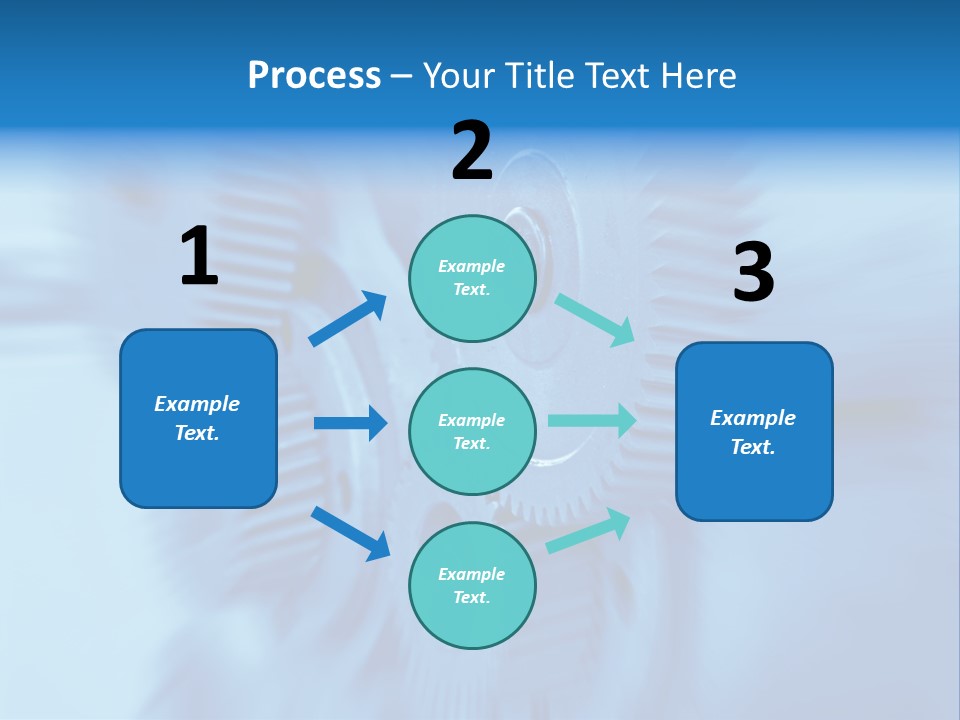 A Blue Gears Powerpoint Presentation Is Shown PowerPoint Template
