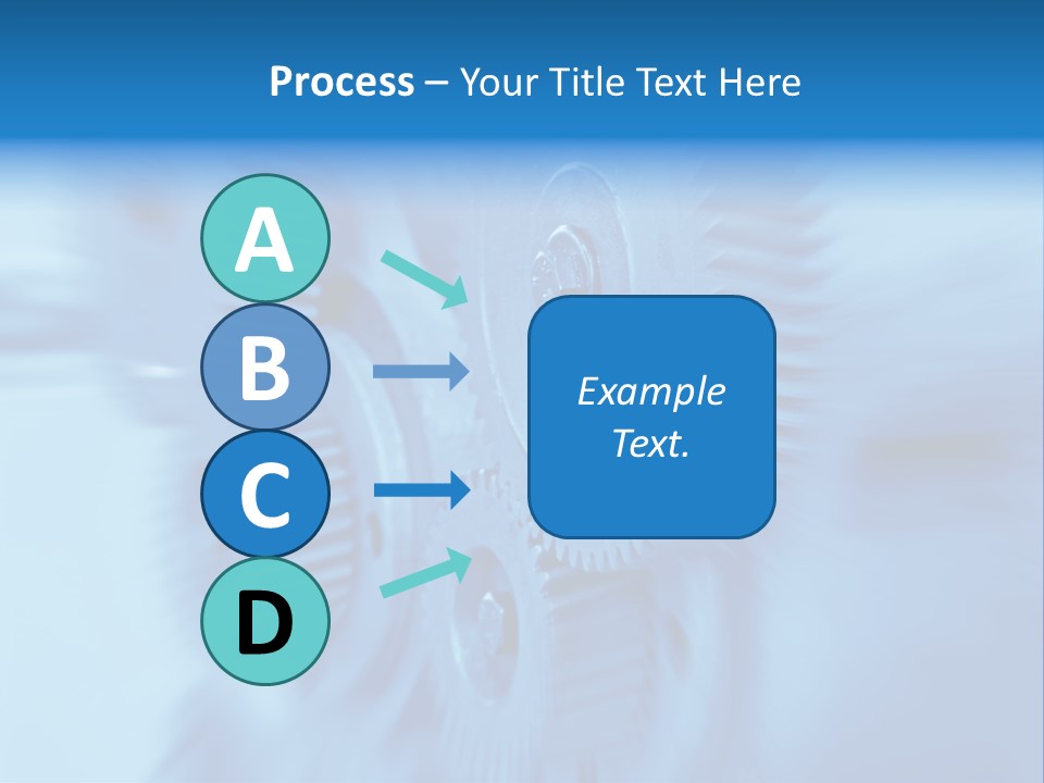A Blue Gears Powerpoint Presentation Is Shown PowerPoint Template