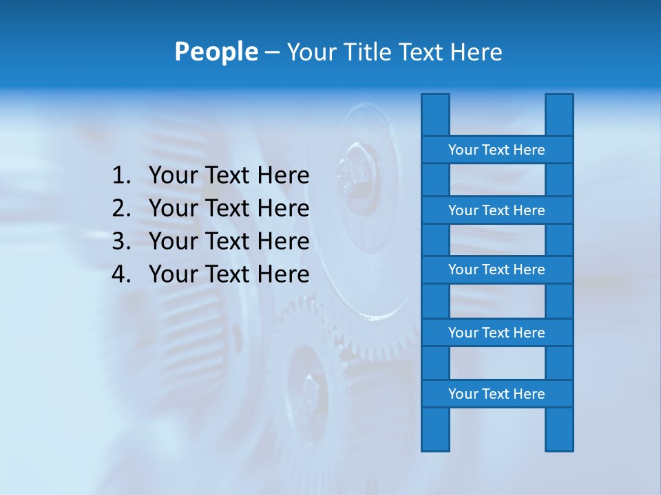 A Blue Gears Powerpoint Presentation Is Shown PowerPoint Template