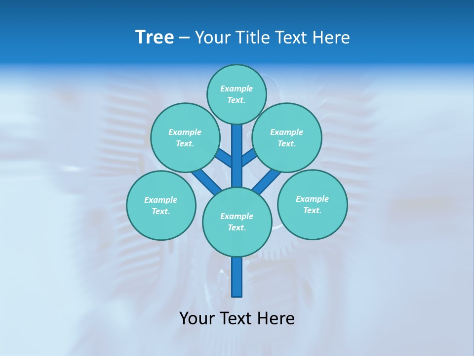 A Blue Gears Powerpoint Presentation Is Shown PowerPoint Template