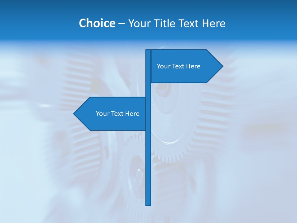 A Blue Gears Powerpoint Presentation Is Shown PowerPoint Template