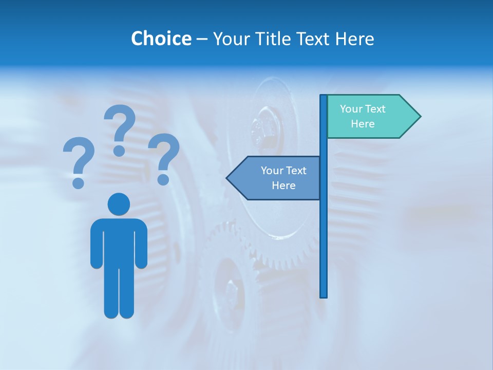 A Blue Gears Powerpoint Presentation Is Shown PowerPoint Template