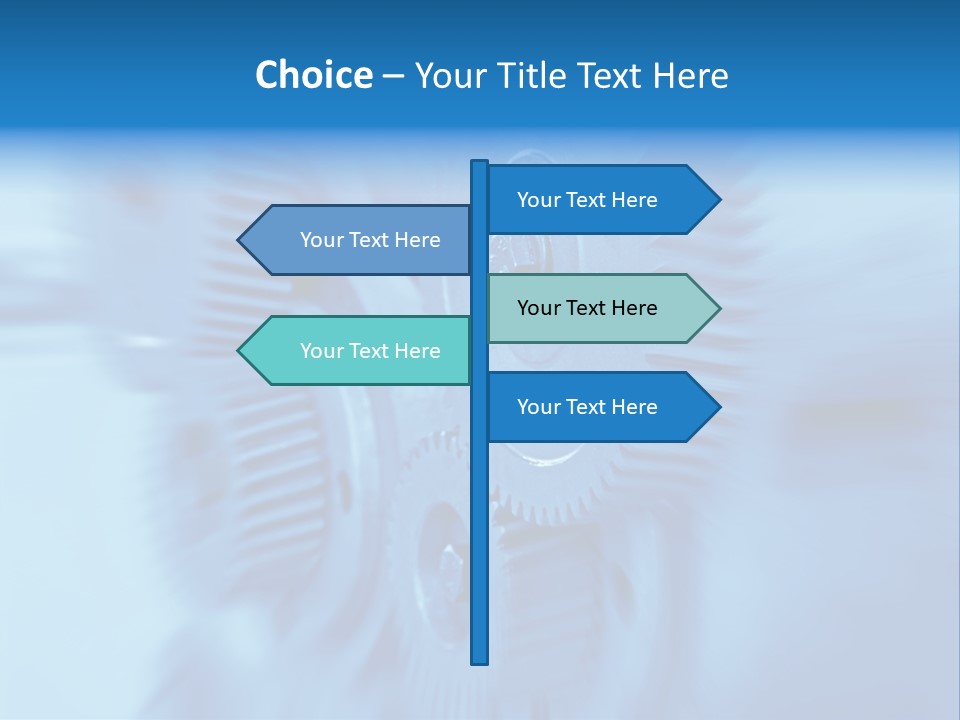 A Blue Gears Powerpoint Presentation Is Shown PowerPoint Template