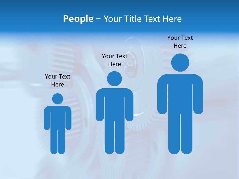 A Blue Gears Powerpoint Presentation Is Shown PowerPoint Template