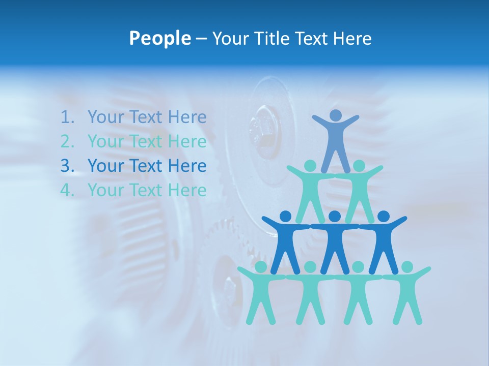 A Blue Gears Powerpoint Presentation Is Shown PowerPoint Template