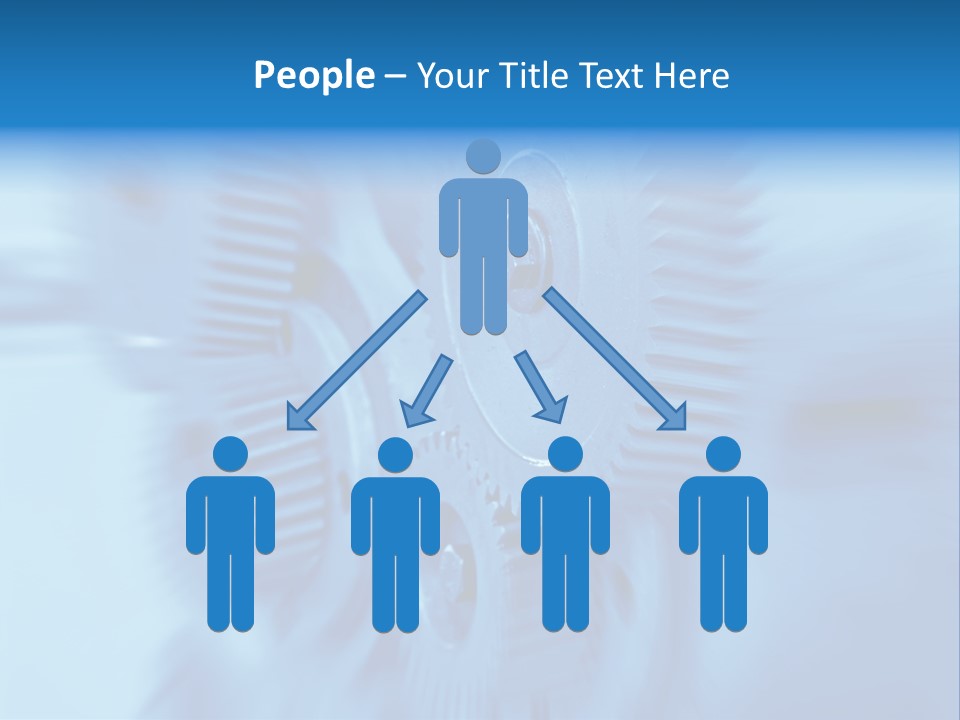 A Blue Gears Powerpoint Presentation Is Shown PowerPoint Template