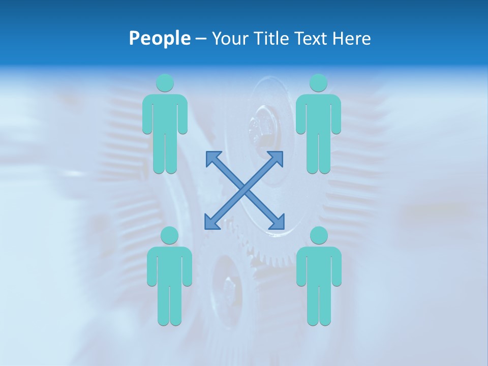 A Blue Gears Powerpoint Presentation Is Shown PowerPoint Template