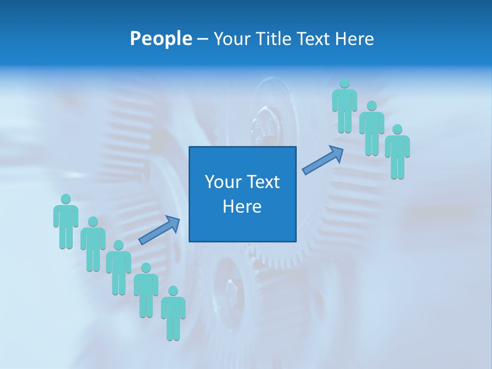 A Blue Gears Powerpoint Presentation Is Shown PowerPoint Template