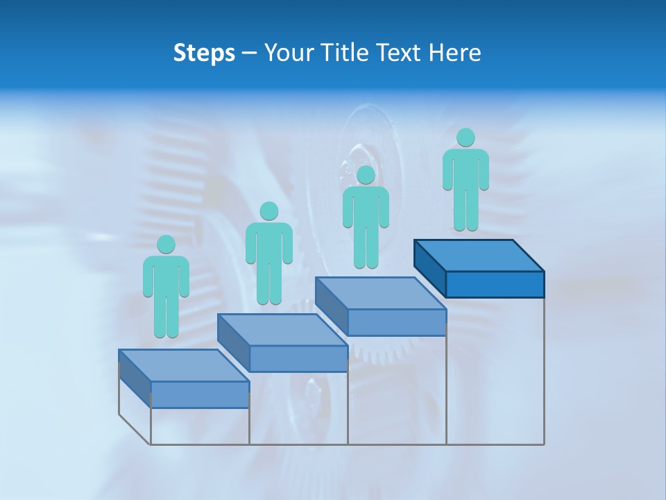 A Blue Gears Powerpoint Presentation Is Shown PowerPoint Template