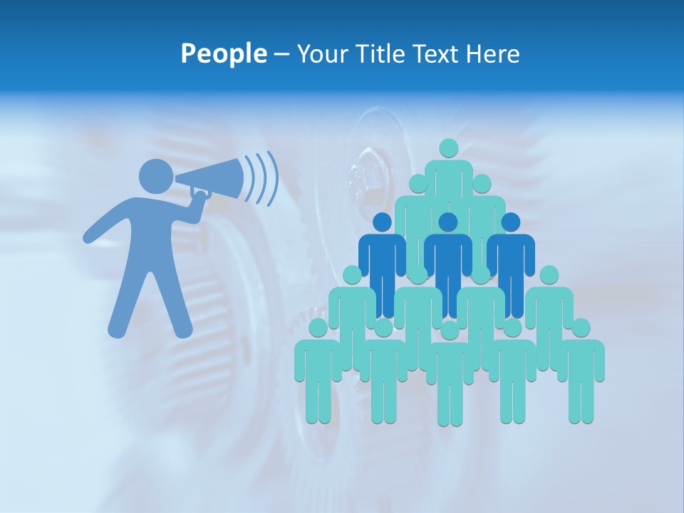 A Blue Gears Powerpoint Presentation Is Shown PowerPoint Template