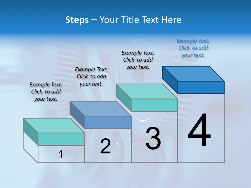 A Blue Gears Powerpoint Presentation Is Shown PowerPoint Template