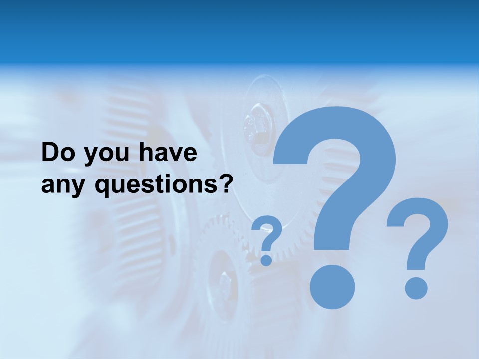 A Blue Gears Powerpoint Presentation Is Shown PowerPoint Template